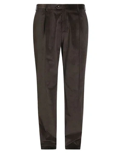 Sartoria Latorre Man Pants Dark Brown Size 40 Cotton, Elastane In Gray