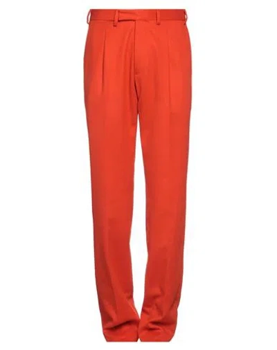 Sartoria Latorre Man Pants Orange Size 30 Virgin Wool, Polyamide