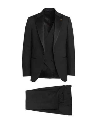 Sartoria Latorre Man Suit Black Size 38 Virgin Wool, Elastane In Black