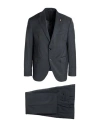 Sartoria Latorre Man Suit Charcoal Size 40 Virgin Wool, Polyester, Elastane In Black