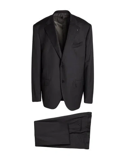 Sartoria Latorre Man Suit Charcoal Size 52 Wool In Black