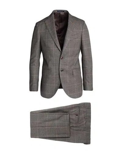 Sartoria Latorre Man Suit Dark Brown Size 44 Virgin Wool