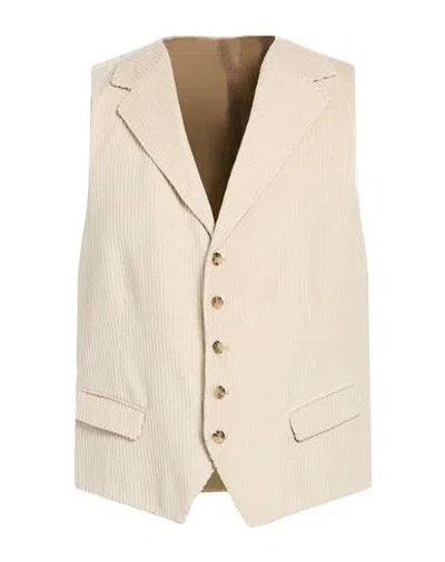 Sartoria Latorre Man Tailored Vest Beige Size 42 Cotton In Neutral