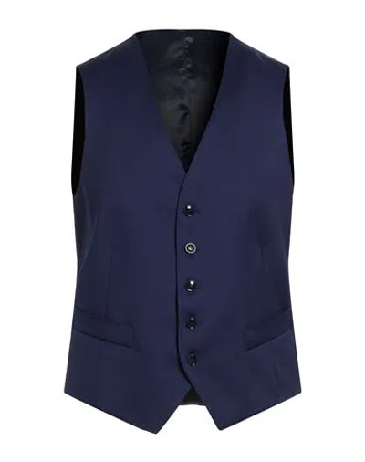 Sartoria Latorre Man Tailored Vest Bright Blue Size 42 Virgin Wool