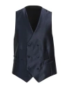 Sartoria Latorre Man Tailored Vest Navy Size 40 Silk In Navy