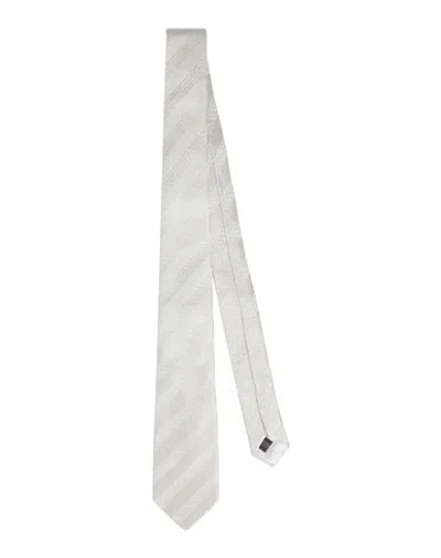 Sartoria Latorre Man Ties & Bow Ties Light Grey Size - Silk In White