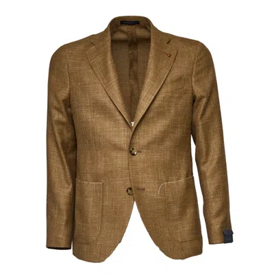 Sartoria Latorre Summertime Hopsack Single-breasted Blazer In Brown
