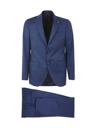 Sartoria Latorre Wool Suit With Two Buttons In Blue