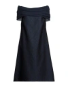 Sartoria Milanese Woman Midi Dress Midnight Blue Size 14 Polyester, Silk, Acrylic In Blue