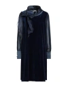 Sartoria Milanese Woman Mini Dress Navy Size 14 Silk, Elastane In Navy