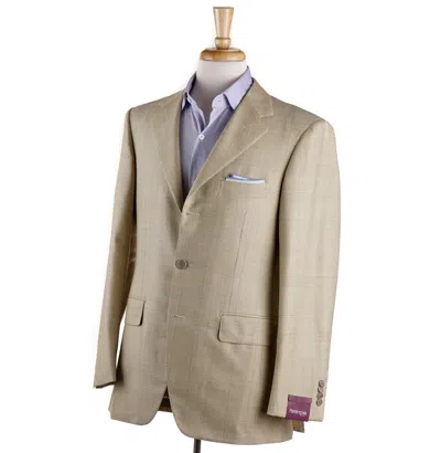 Pre-owned Sartoria Partenopea $2895  Light Green Glen Plaid Wool Sport Coat 40 R