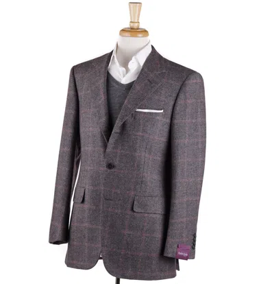 Pre-owned Sartoria Partenopea $2995  Gray And Pink Check Soft Wool Sport Coat 40 R