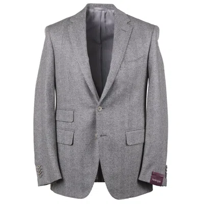 Pre-owned Sartoria Partenopea Slim-fit Gray Soft Herringbone Wool Sport Coat 40r (eu 50)