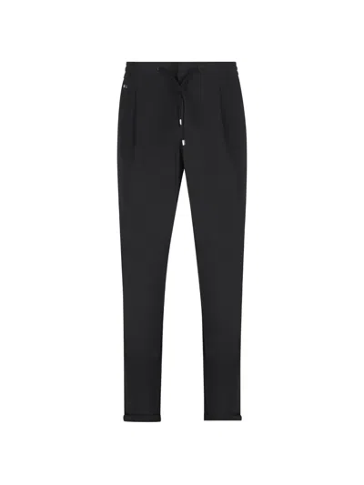 Sartoria Tramarossa Alvise Tecs Drawstring-waist Stretch-design Trousers In Black