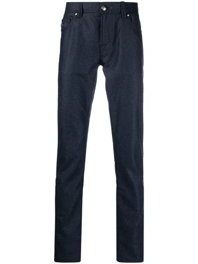 Sartoria Tramarossa Checked Straight-leg Trousers In Blue