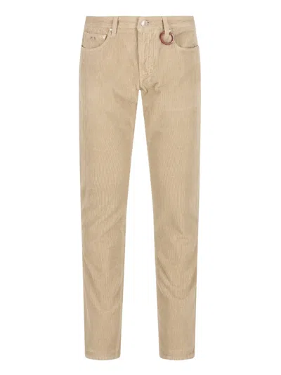 Sartoria Tramarossa Corduroy Cotton Jeans In Neutral
