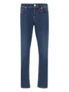 Sartoria Tramarossa Detail-patch Five-pocket Jeans In Blue