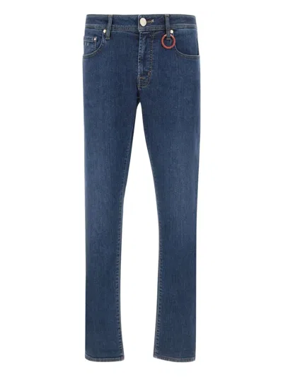 Sartoria Tramarossa Detail-patch Five-pocket Jeans In Blue