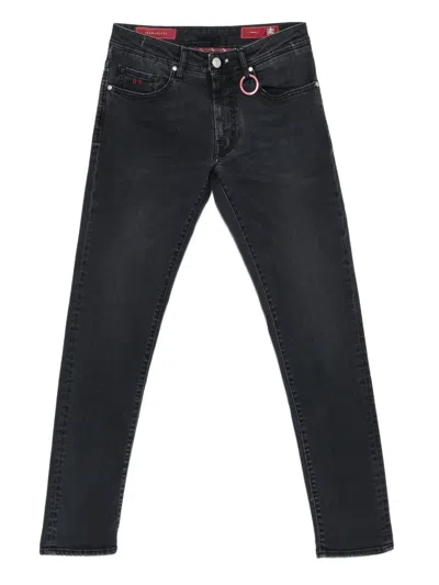 Sartoria Tramarossa Five-pocket Ring-detail Jeans In Black