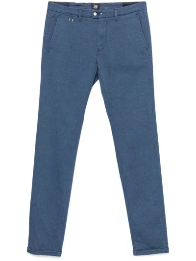 Sartoria Tramarossa Herringbone Trousers In Blue