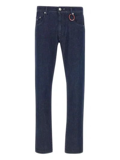 Sartoria Tramarossa Logo-patch Jeans In Blue