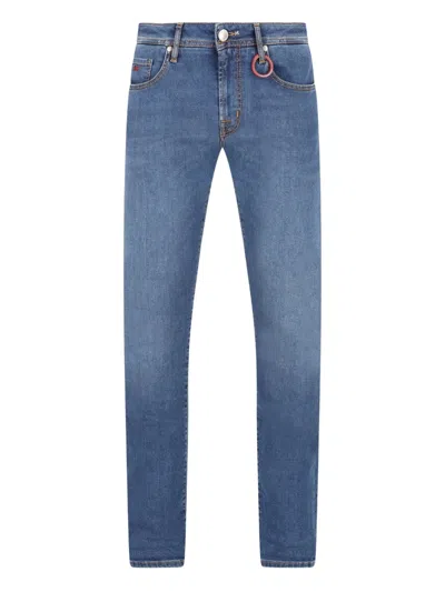 Sartoria Tramarossa Logo-patch Jeans In Blue