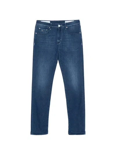 Sartoria Tramarossa Logo-patch Slim Jeans In Blue