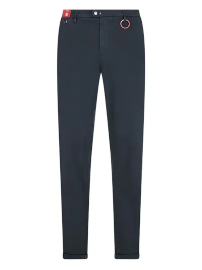 Sartoria Tramarossa Metal-ring Detail Trousers In Blue