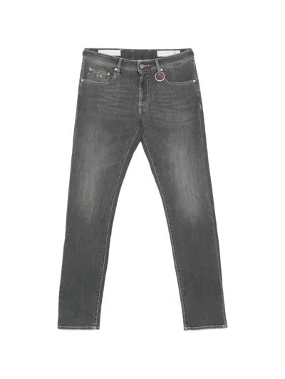 Sartoria Tramarossa Michelangelo Logo-patch Jeans In Gray