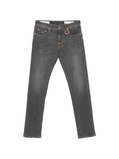 Sartoria Tramarossa Michelangelo Logo-patch Jeans In Gray