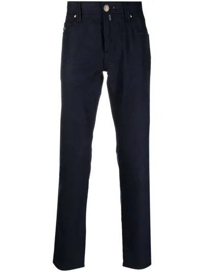 Sartoria Tramarossa Skinny Wool-blend Trousers In Blue