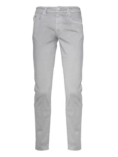 Sartoria Tramarossa Zip-fly Cotton Trousers In Gray
