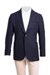 Sartorio Birdseye Virgin Wool-silk-cotton Sport Jacket In Blue