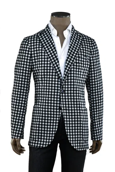 Sartorio Black/ White Gingham Cashmere Sport Jacket In Brown