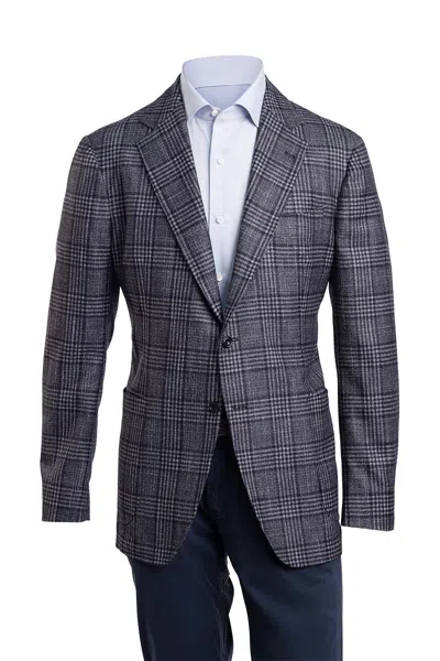 Sartorio Checked Wool-silk-cashmere Sport Jacket In Blue