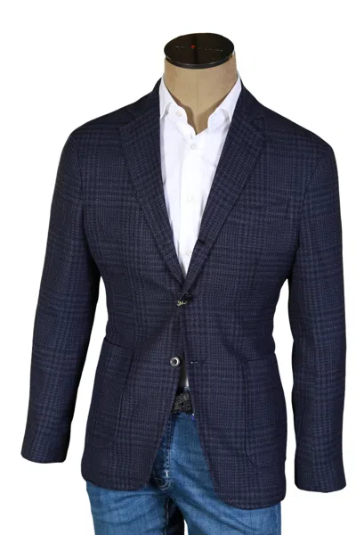 Sartorio Dark-blue Plaid Sport Jacket