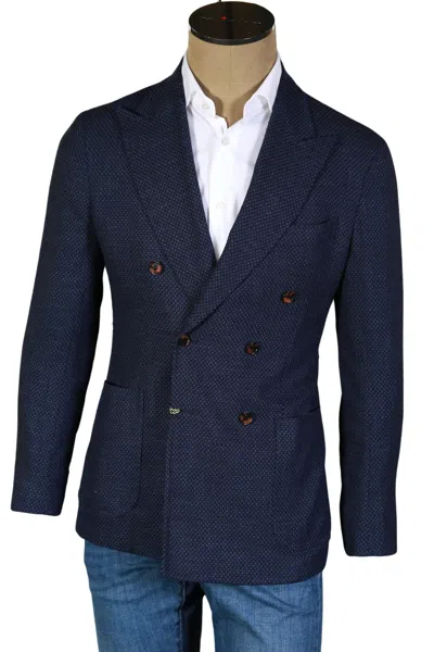 SARTORIO DARK-BLUE POLKA-DOT DOUBLE BREASTED SPORT JACKET