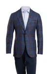 Sartorio Double Windowpane Virgin Wool-silk-linen Sport Jacket In Multi