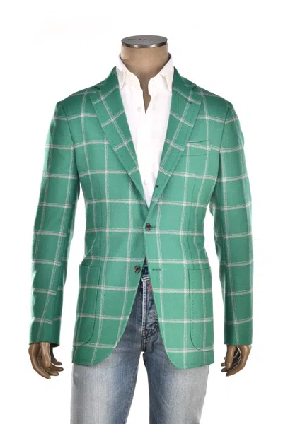 SARTORIO GREEN PLAID VIRGIN-WOOL SPORT JACKET