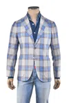 Sartorio Grey/ Blue Plaid Virgin-wool Sport Jacket In Multi