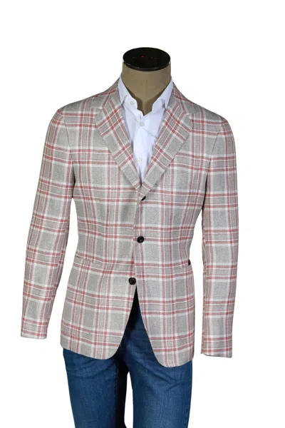 Sartorio Grey Plaid Sport Jacket In Neutral