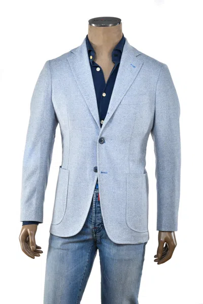 Sartorio Herringbone Virgin-wool Sport Jacket In Blue