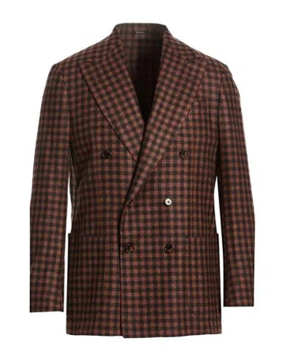 Sartorio Man Blazer Brown Size 36 Cashmere