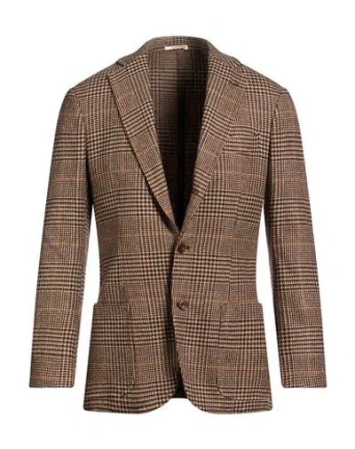 Sartorio Man Blazer Brown Size 40 Wool, Silk, Linen, Cashmere