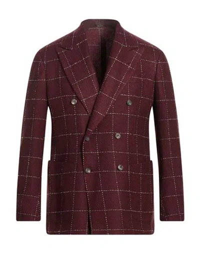 Sartorio Man Blazer Burgundy Size 40 Cashmere