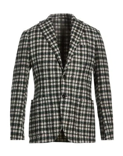 Sartorio Man Blazer Dark Green Size 42 Wool, Alpaca Wool, Polyamide, Elastane In Black