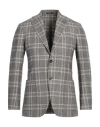 Sartorio Man Blazer Grey Size 42 Virgin Wool, Silk, Linen In Gray
