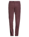 Sartorio Man Pants Plum Size 36 Cotton, Elastane In Brown