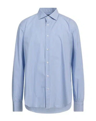 Sartorio Man Shirt Azure Size 17 ½ Cotton In Blue