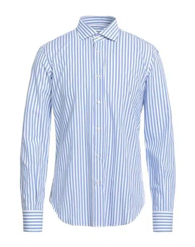 Sartorio Man Shirt Blue Size 16 Cotton
